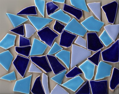 Bruchmosaik Mix-blau, 400 g.- ca. 40-50 St.