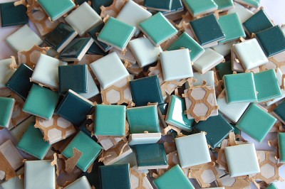 Mosaikfliesen Mixgr�n 25x25x5mm 200 St. lose 1,5 kg
