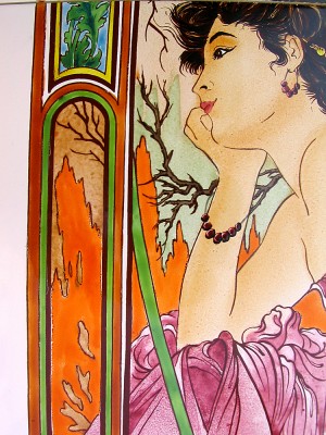 bemalte Wandfliesen 100x40 cm