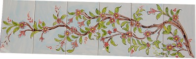 bemalte Wandfliesen 90x25 cm