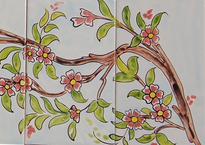 bemalte Wandfliesen 90x25 cm