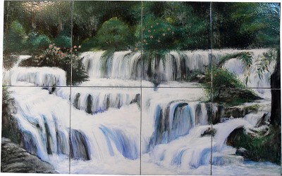 bemalte Wandfliesen 50x80 cm
