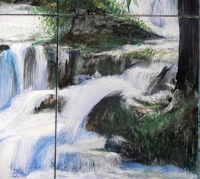 bemalte Wandfliesen 50x80 cm