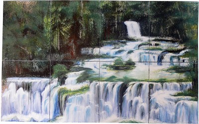 bemalte Wandfliesen 50x80 cm