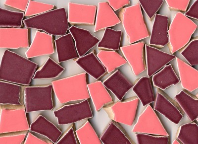 Bruchmosaik in Mix rosa/lila, 400 g.- ca. 40-50 St.
