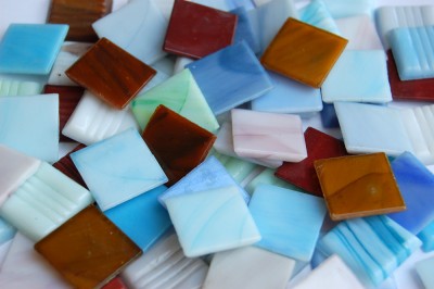 Glasfliesen marmoriert buntmix 2x2cm 50 St.- ca. 150 g