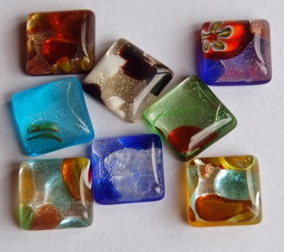Exklusiv Glasmosaik Edel-Mix bunt 1x1cm Nr.10, 8 St.- ca. 5g