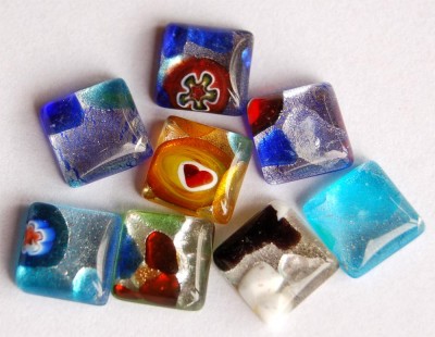 Exklusiv Glasmosaik Edel-Mix bunt 1x1cm Nr.10, 8 St.- ca. 5g