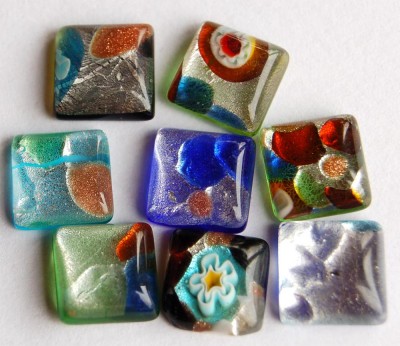 Exklusiv Glasmosaik Edel-Mix bunt 1x1cm Nr.10, 8 St.- ca. 5g
