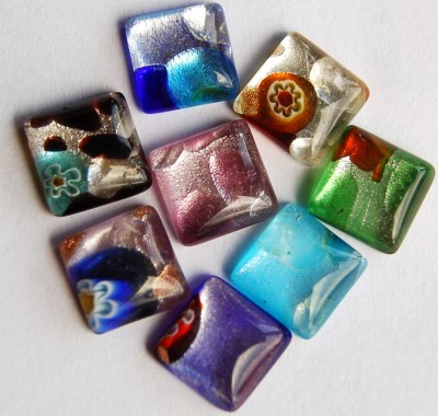 Exklusiv Glasmosaik Edel-Mix bunt 1x1cm Nr.10, 8 St.- ca. 5g