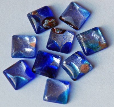 Edel Glasmosaik Mixblau 1x1 cm Nr.12, 8 St.- ca. 5 g