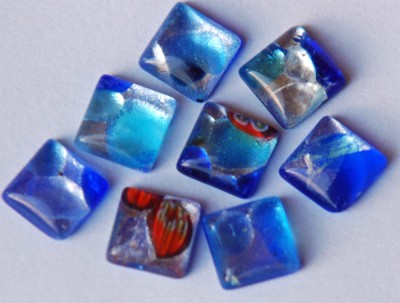 Edel Glasmosaik Mixblau 1x1 cm Nr.12, 8 St.- ca. 5 g