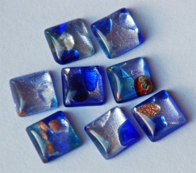 Edel Glasmosaik Mixblau 1x1 cm Nr.12, 8 St.- ca. 5 g