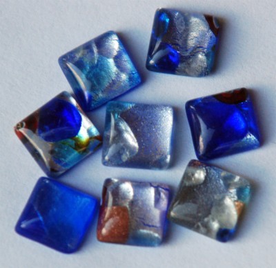 Edel Glasmosaik Mixblau 1x1 cm Nr.12, 8 St.- ca. 5 g