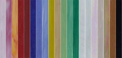 Tiffany-Glasstreifen 1x10cm 20 Farben Buntmix 20 St.- ca. 135g.