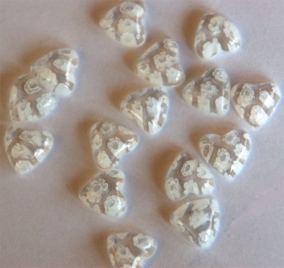 Mini Mosaik Herz 1 cm wei�, 15 St.- ca. 6 g