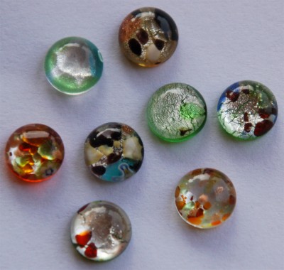 Mini Mosaik rund 1 cm mit edlem bunten Muster, 8 St.- ca. 5 g