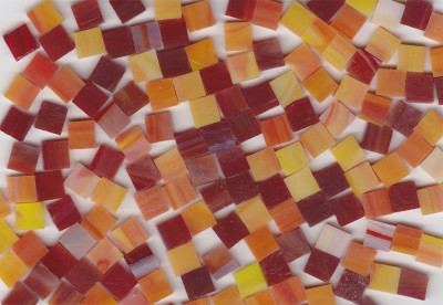 Tiffany Mosaiksteine Mix Feuer 1x1cm 330 St.- ca. 210g