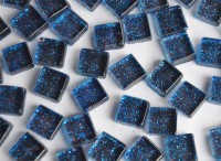 Mini Mosaiksteine Glitzer enzianblau 1x1cm 170 St.- ca. 140g