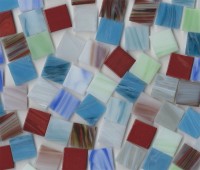 Glas Mosaiksteine marmoriert Buntmix 2x2cm 100 St.- ca. 300g