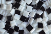 Mini Mosaiksteine 1x1cm Mix schwarz-wei� 250 St. ca. 175g
