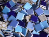 Mosaikfliesen Mixblau 25x25x5mm 200 St. lose 1,5 kg