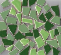 Bruchmosaik Mix-gr�n3, 400 g.- ca. 40-60 St.