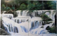 bemalte Wandfliesen 50x80 cm