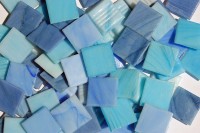 Glasfliesen marmoriert mixblau 2x2cm 50 St.- ca. 150g