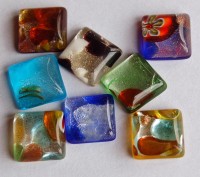 Exklusiv Glasmosaik Edel-Mix bunt 1x1cm Nr.10, 8 St.- ca. 5g