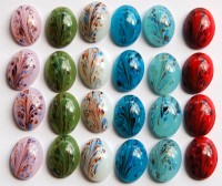 Mosaik f�r Bastelbedarf oval-Font�ne 15x20 mm 24 St.- ca. 60g