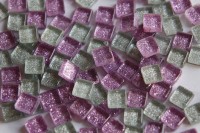 Mini Mosaikfliesen Glitter Mix lila-grau 1x1cm 170 St.- ca. 140g