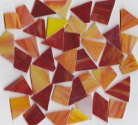 Tiffanyglas Bruchmosaik rot/orange 55 St.- ca. 180g