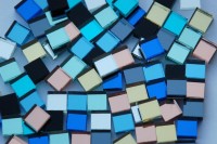 Spiegelmosaik Buntmix 10 Farben 1x1cm 200 St.- ca. 240g.