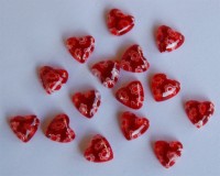 Mini Mosaik Herz 1 cm rot mit wei�em Muster, 15 St.- ca. 6 g