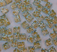 Glasmosaiksteine metallisch, gelb, 1x1cm 100 St.- ca. 90g.