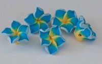 Mini Bl�te ca. 15-22 mm Nr. 3, blau-gelb-wei�, 5 St.- ca. 2g.