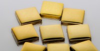 Metall Mosaik gelbgold gl�nzend 1,5x1,5 cm 50 St.- ca. 115g