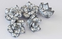 Bl�te ca. 15-22 mm Nr. 9, grau mit grauen Muster, 5 St.- ca. 2g.