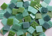 Glasmosaiksteine Mix-blaugr�n N1, 2x2 cm 200 St. ca. 550g