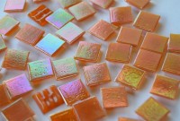 Glasmosaiksteine schimmernd orange 1,5x1,5cm 150 St.- ca. 220g