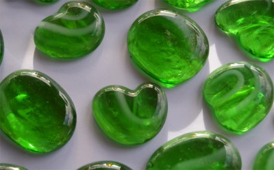 Dekosteine Glas Pebbles gemustert 4-5 cm grün 4 St.- ca. 70g