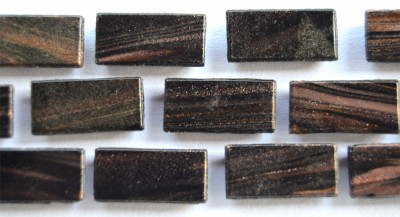 Mosaiksteine mit Flimmer (Goldline) schwarz 1x2cm 200g- ca150St.