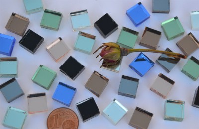 Spiegelmosaik Buntmix 1x1cm Stärke 4-5mm 100 St. ca100g