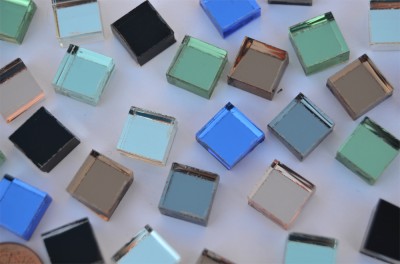 Spiegelmosaik Buntmix 1x1cm Stärke 4-5mm 100 St. ca100g