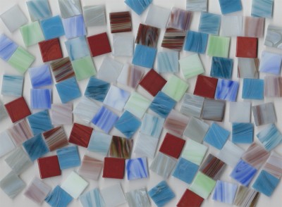 Glas Mosaiksteine marmoriert Buntmix 2x2cm 50 St.- ca. 145g