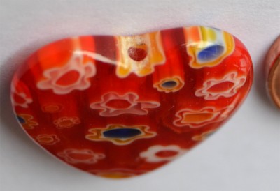 Schmuck Mosaiksteine Herz rot Durchmesser 2 cm, 1 St.- ca. 2g