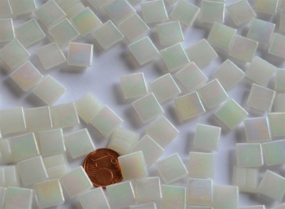 Minimosaik weiß mit Regenbogenschimmer 1x1cm, 200 St.- ca136g