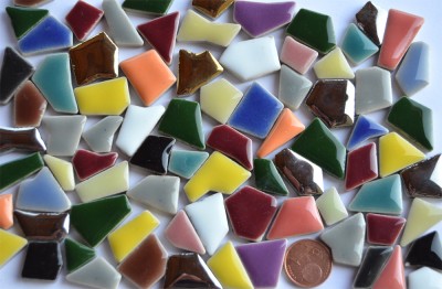 Bruchmosaik 5-20mm Keramik Flip Mini bunt 4mm stark 100g ca.90St. Bruchmosaik 5-20mm Keramik Flip Mini bunt 4mm stark 100g ca.90St.