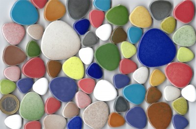 Pebbles Mosaiksteine aus Keramik Buntmix 300g. -ca. 60 St.